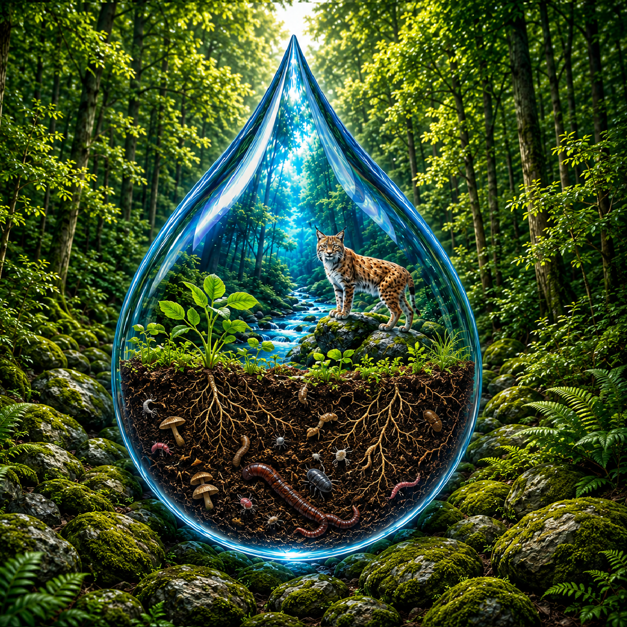 BioLynceus Logo Soil Water Drop